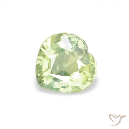 0.66ct Natural Verde lima claro Zafiro, Corazón, VS