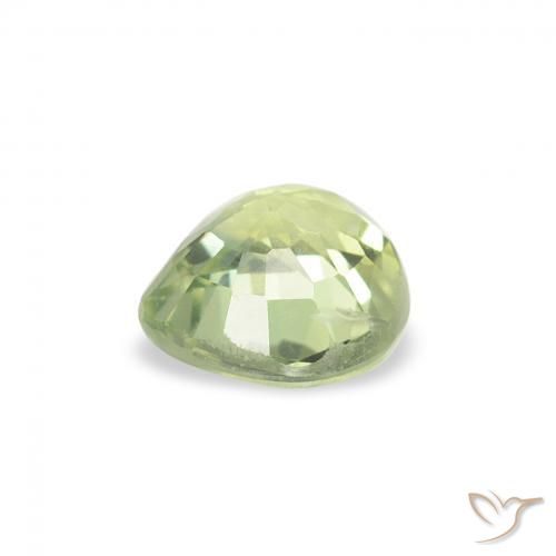 Zafiro Verde lima claro natural de 0.66 ct, Corazón, VS