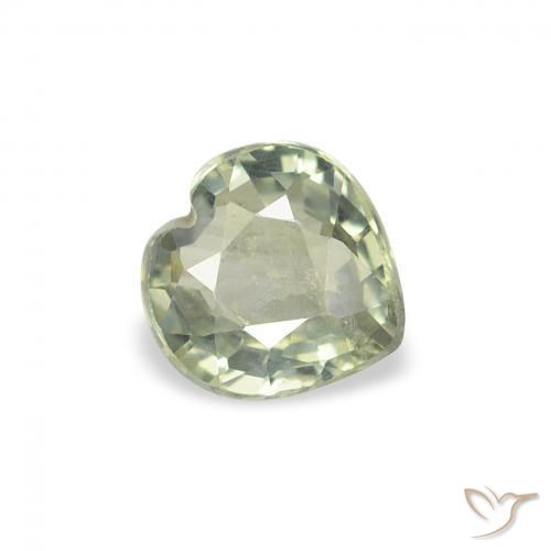 Zafiro Verde medio natural de 0.62 ct, Corazón, VS
