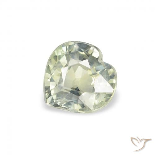 0.67ct Natural Verde muy claro Zafiro, Corazón, VS