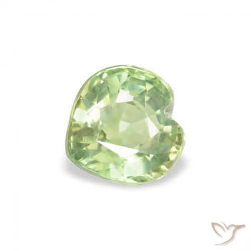 0.78ct Natural Verde amarillo claro Zafiro, Corazón, VS