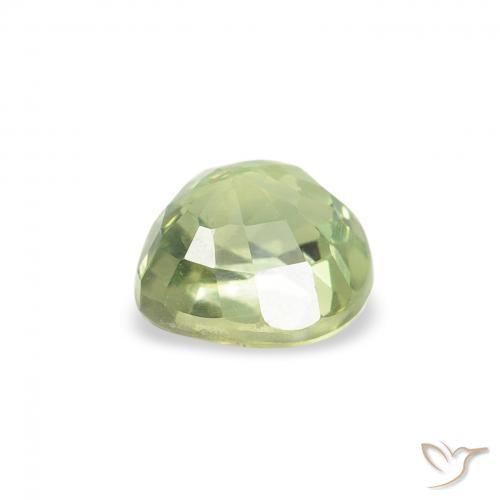 Zafiro Verde amarillo claro natural de 0.78 ct, Corazón, VS