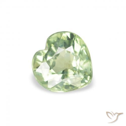 Zafiro Verde claro natural de 0.74 ct, Corazón, VS