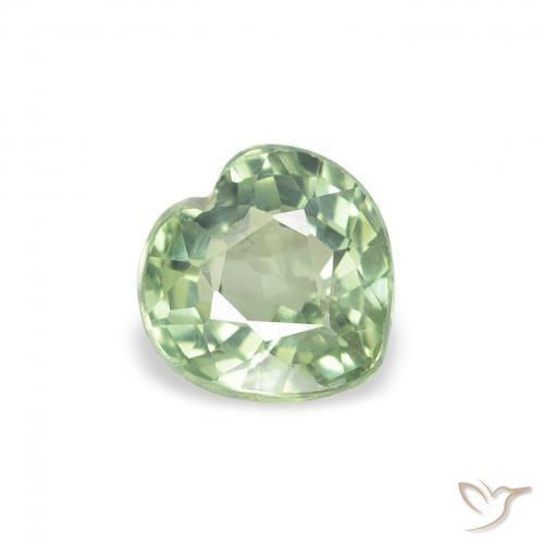 0.76ct Natural Verde pálido Zafiro, Corazón, VS