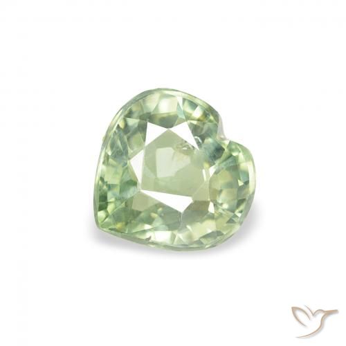 0.71ct Natural Verde salvia muy claro Zafiro, Corazón, VS