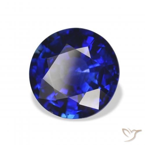 Zafiro Azul real natural de 7.03 ct, Redondo, VS