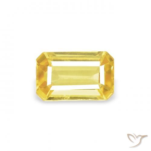 0.41ct Natural Amarillo toscana Zafiro, corte esmeralda, VS