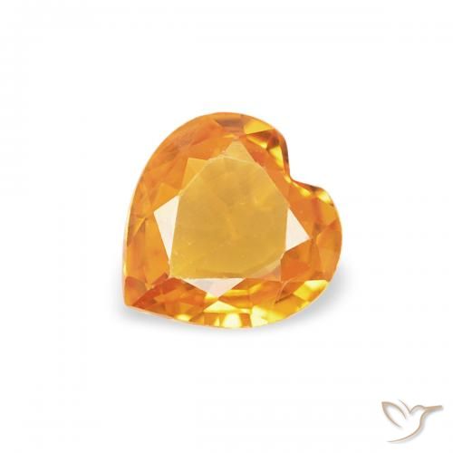 0.32ct Natural Dorado naranja Zafiro, Corazón, VS