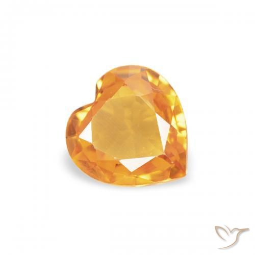 Zafiro Dorado naranja natural de 0.32 ct, Corazón, VS