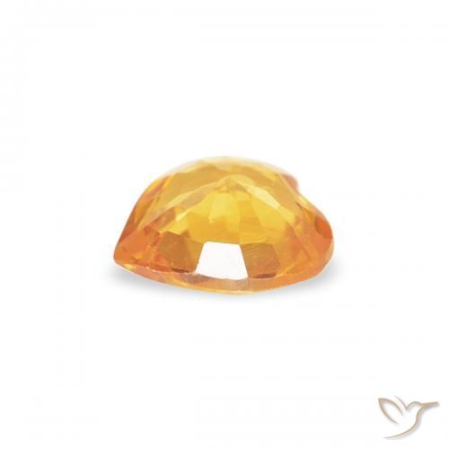 Zafiro Dorado naranja natural de 0.32 ct, Corazón, VS