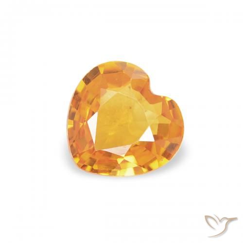 0.37ct Natural Naranja medio Zafiro, Corazón, VS