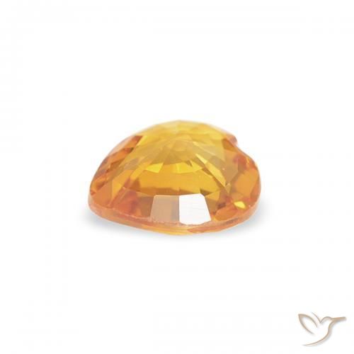 Zafiro Naranja medio natural de 0.37 ct, Corazón, VS