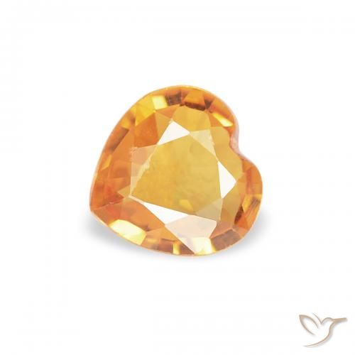 0.32ct Natural Dorado naranja Zafiro, Corazón, VS