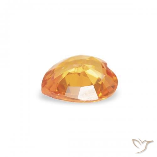 Zafiro Dorado naranja natural de 0.32 ct, Corazón, VS