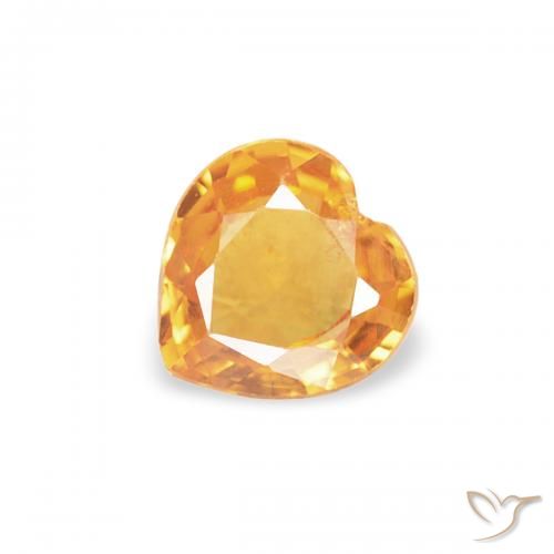 0.32ct Natural Dorado naranja Zafiro, Corazón, VS