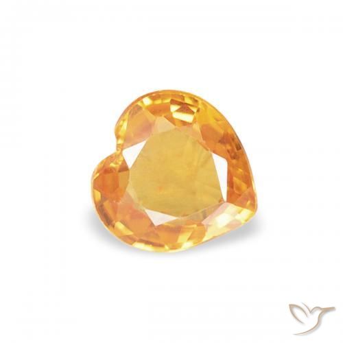 Zafiro Dorado naranja natural de 0.32 ct, Corazón, VS