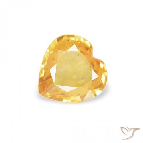 0.34ct Natural Dorado claro Zafiro, Corazón, VS