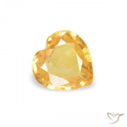 Zafiro Dorado claro natural de 0.34 ct, Corazón, VS