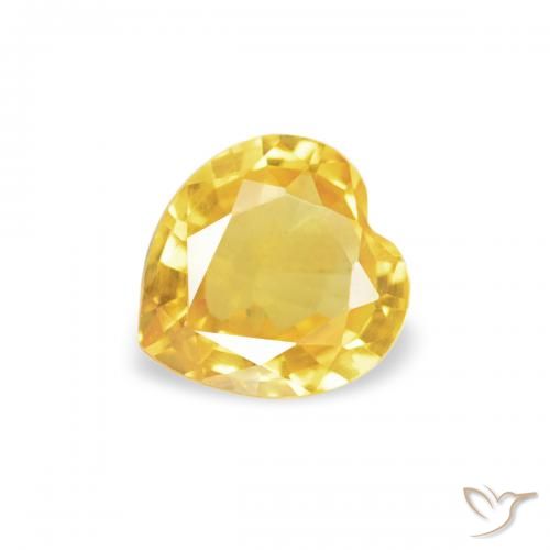 0.36ct Natural Dorado medio Zafiro, Corazón, VS