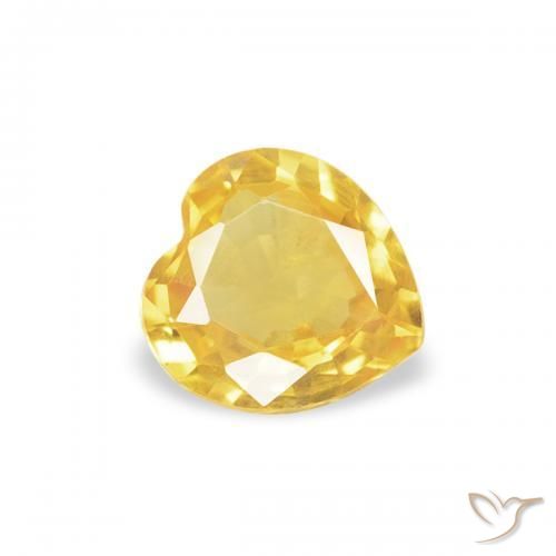 Zafiro Dorado medio natural de 0.36 ct, Corazón, VS