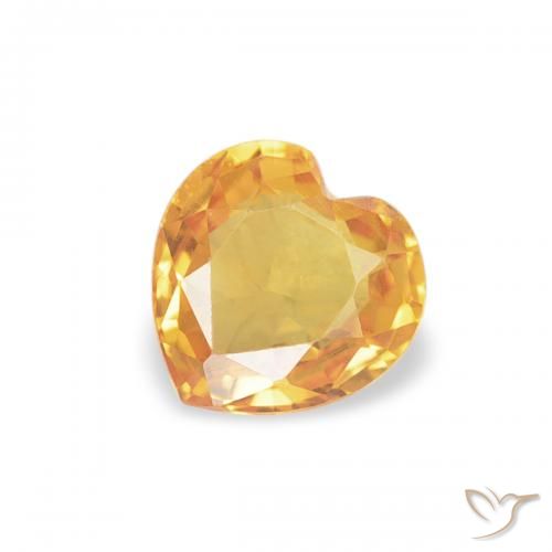 0.41ct Natural Naranja medio Zafiro, Corazón, VS