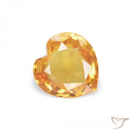 Zafiro Naranja medio natural de 0.41 ct, Corazón, VS