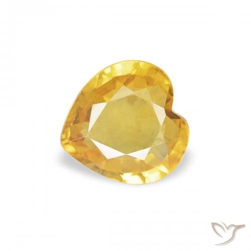 0.40ct Natural Naranja dorado Zafiro, Corazón, VS