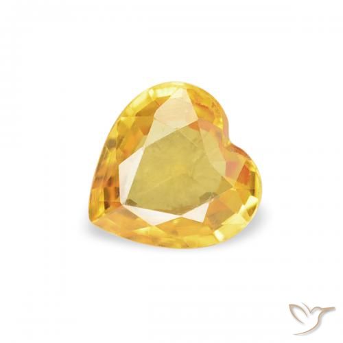 0.36ct Natural Dorado Zafiro, Corazón, VS