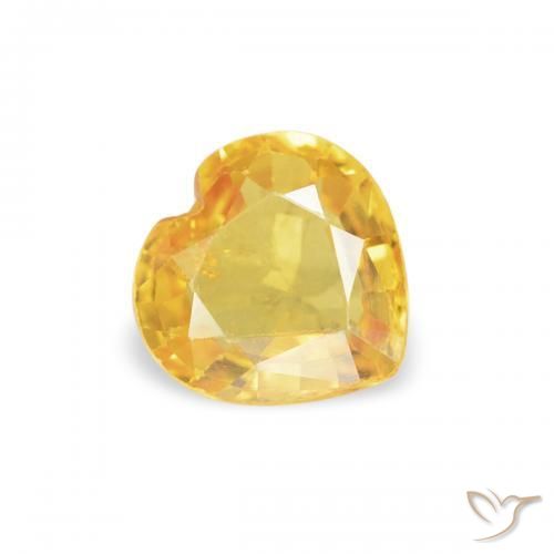 Zafiro Dorado natural de 0.42 ct, Corazón, VS