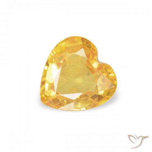 0.39ct Natural Dorado medio Zafiro, Corazón, VS