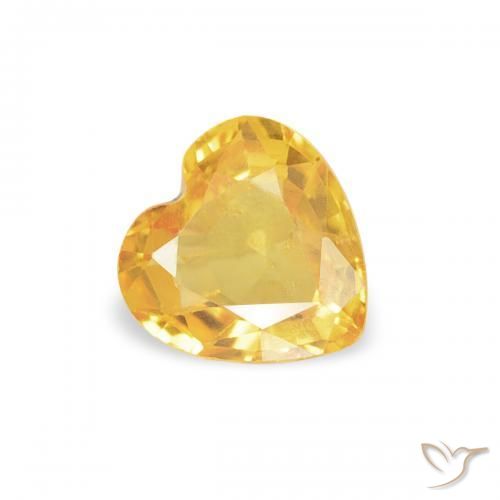Zafiro Dorado medio natural de 0.39 ct, Corazón, VS