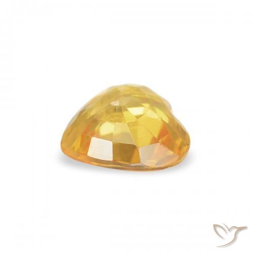 Zafiro Dorado medio natural de 0.39 ct, Corazón, VS