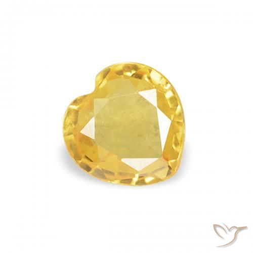 Zafiro Dorado natural de 0.34 ct, Corazón, VS