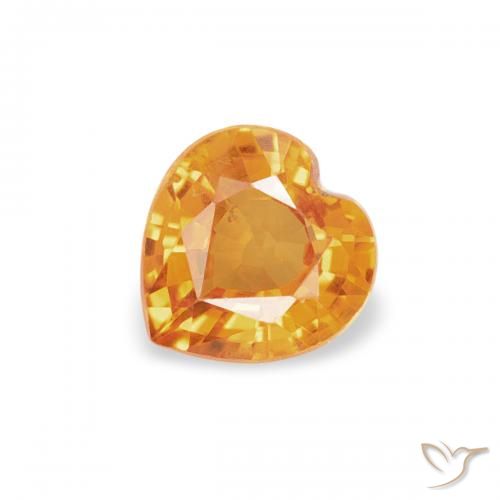 0.39ct Natural Dorado naranja Zafiro, Corazón, VS