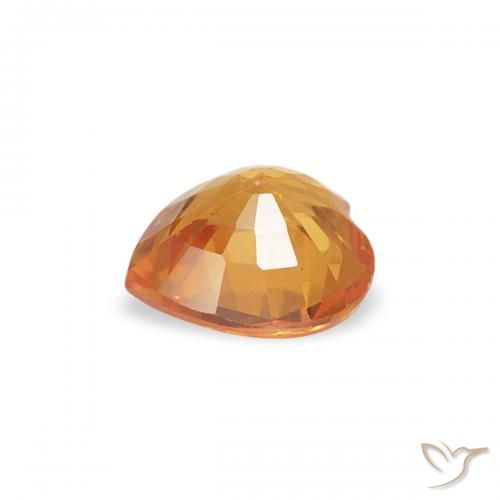 Zafiro Dorado naranja natural de 0.39 ct, Corazón, VS