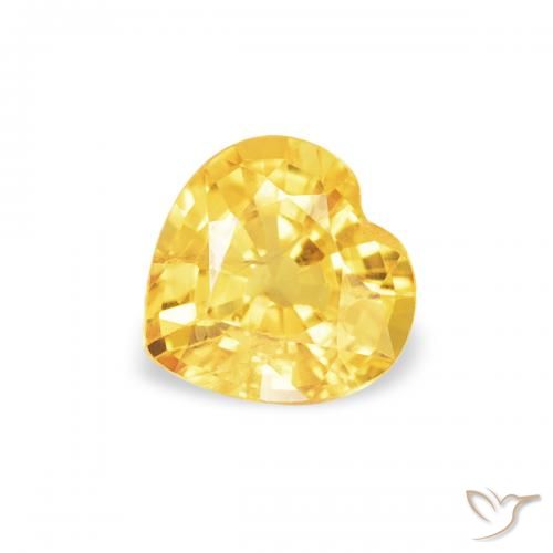 0.43ct Natural Dorado claro Zafiro, Corazón, VS