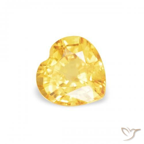 Zafiro Dorado claro natural de 0.43 ct, Corazón, VS