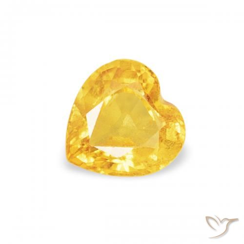 0.40ct Natural Dorado de calidad Zafiro, Corazón, VS