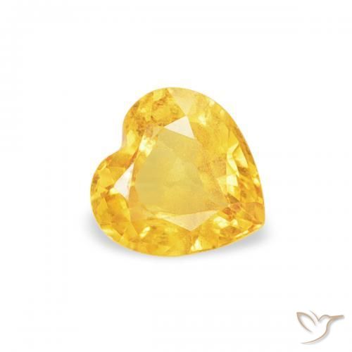 Zafiro Dorado de calidad natural de 0.40 ct, Corazón, VS