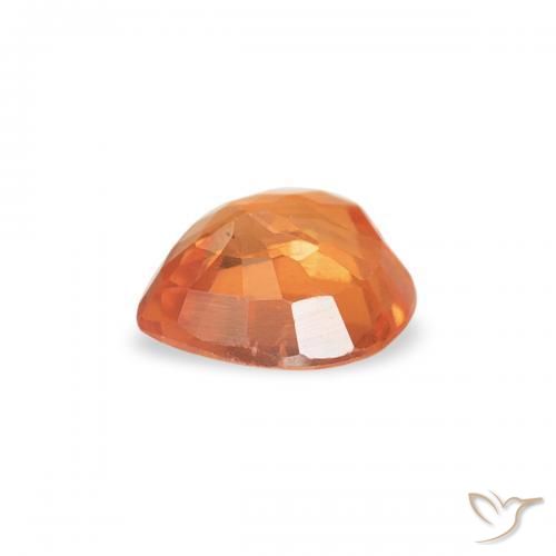 Zafiro Naranja melocotón vívido natural de 0.42 ct, Corazón, VVS-VS