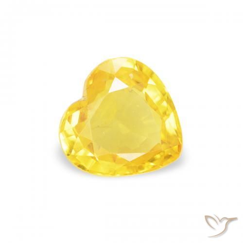 Zafiro Amarillo abejorro natural de 0.40 ct, Corazón, VS