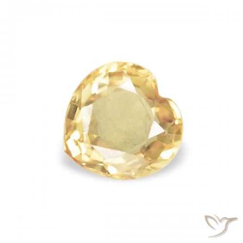 0.40ct Natural Amarillo-dorado claro Zafiro, Corazón, VS