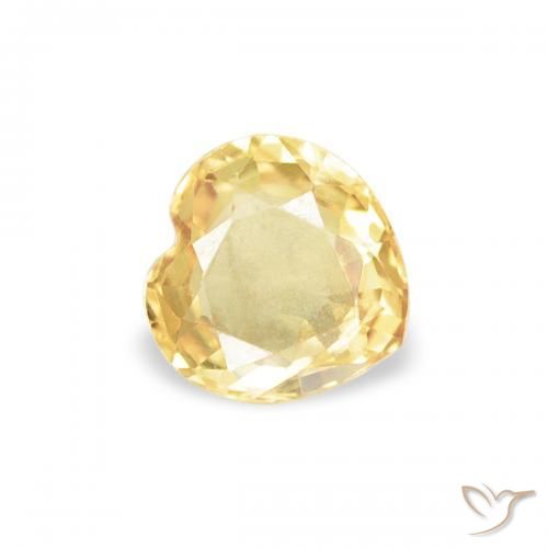 Zafiro Amarillo-dorado claro natural de 0.40 ct, Corazón, VS