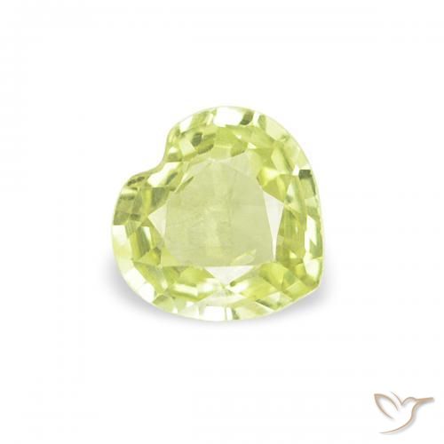 Zafiro Verde lima natural de 0.36 ct, Corazón, VS
