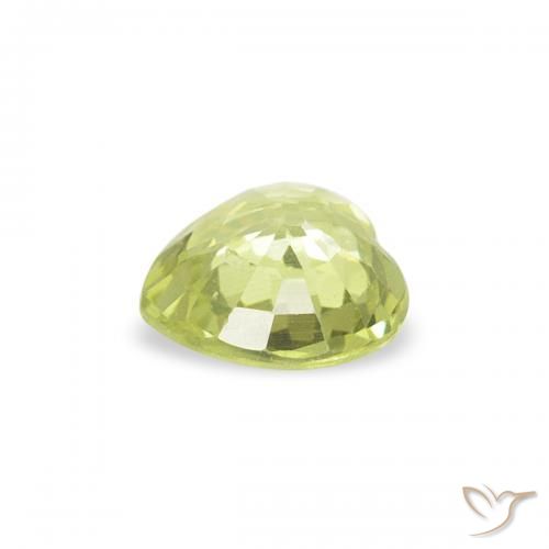 Zafiro Verde lima natural de 0.36 ct, Corazón, VS