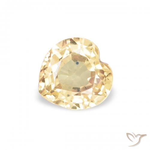 0.43ct Natural Amarillo claro Zafiro, Corazón, VVS-VS
