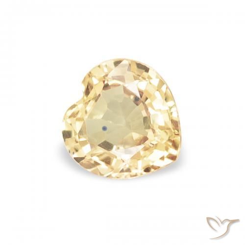 Zafiro Amarillo claro natural de 0.43 ct, Corazón, VVS-VS