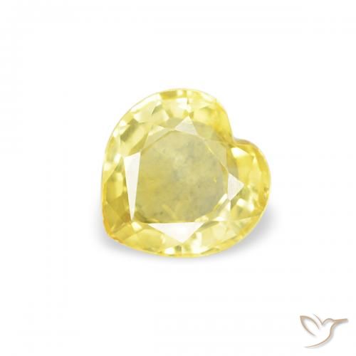 0.40ct Natural Amarillo claro Zafiro, Corazón, VS