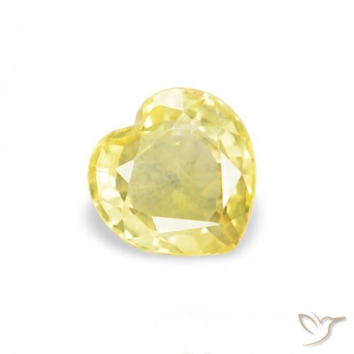 Zafiro Amarillo claro natural de 0.40 ct, Corazón, VS
