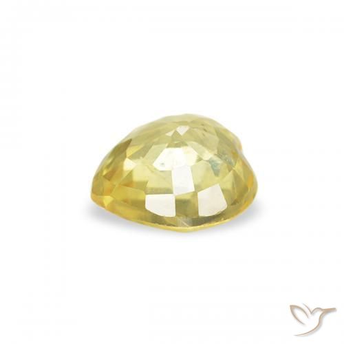 Zafiro Amarillo claro natural de 0.40 ct, Corazón, VS
